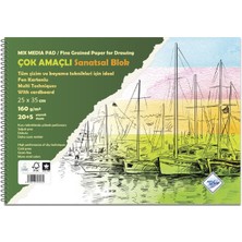Art Liva Çok Amaçlı Sanatsal Resim Defteri Blok Fon Kartonlu 25X35 cm 160 gr 20+5 Yaprak