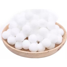 Modanight Yumuşak Ponpon -  1 cm - Beyaz - 25 Adet Peluş Ponpon