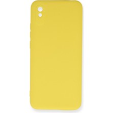 Aqua Aksesuar Xiaomi Redmi 9A Kılıf Lansman Içi Kadife Lüx Tasarım Silikon Kapak - Sarı