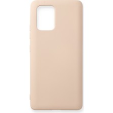 Aqua Aksesuar Samsung Galaxy A91 / S10 Lite Kılıf Lansman Içi Kadife Lüx Tasarım Silikon Kapak - Pudra