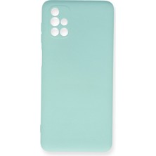 Aqua Aksesuar Samsung Galaxy M51 Kılıf Lansman Içi Kadife Lüx Tasarım Silikon Kapak - Turkuaz