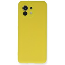 Aqua Aksesuar Xiaomi Mi 11 Kılıf Lansman Içi Kadife Lüx Tasarım Silikon Kapak - Sarı