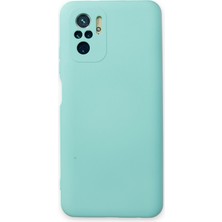 Aqua Aksesuar Xiaomi Redmi Note 10S Kılıf Lansman Içi Kadife Lüx Tasarım Silikon Kapak - Su Yeşili