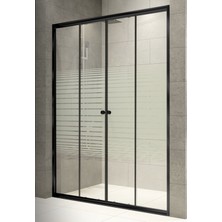 Durul Duşakabin Ön Cephe 4mm Siyah Çizgili Yükseklik 180 cm - 130 cm