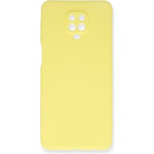 Aqua Aksesuar Xiaomi Redmi Note 9s Kılıf Lansman Içi Kadife Lüx Tasarım Silikon Kapak - Sarı