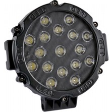 Carub 10-30V Off-Road Projektör 17 LED 18 cm 51W Yuvarlak Siyah BR4203216