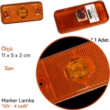 Tas 12V Side Marker Lamba 4 Ledli Sarı Braketsiz 11X5 cm (Boxer-Jumper-Ducato) TAS.070S-12 (2 Li)