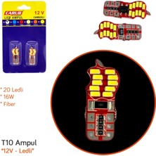 Carub 12V T10 Ampul 20 LED 16W Smd Canbus Fiber Beyaz BR0405536