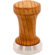 ZJ Coffee Barista Tamper Paslanmaz Çelik Ahşap Saplı Convex Taban 58MM