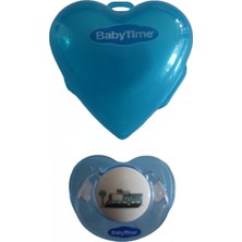 Babytime 509 Kalpli Emzik Saklama Kabı + Koruyucu Kapaklı Damaklı Emzik 6-18 Ay (2 No) Mavi