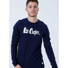 Lee Cooper Zayne Erkek %100 Pamuk O Yaka Uzun Kol T-Shirt Lacivert