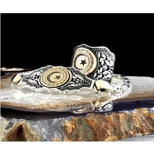 Takılingo 925 Ayar Gümüş Ayarlanabilir Ayyıldız Yüzük Kral Bileklik Set