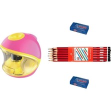 Keyroad Pilli Otomatik Kalemtraş Pembe Seti : Bronz