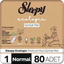 Sleepy Ecologic premium Plus Günlük Ped Normal 80 Adet Ped