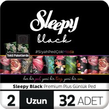 Sleepy Black Premium Plus Günlük Ped Uzun 32 Adet Ped