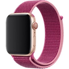 Kny Apple Watch 42 mm Için Kumaş Desenli Çırtçırtrlı Kordon-Kayış
