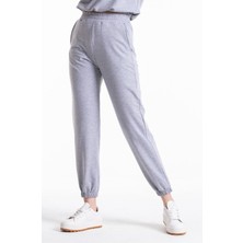 DAXİS Sportwear Company DAXİS Kadın Gri Renk Eşofman Altı Yüksek Bel Cepli %80 Pamuk %20 Polyester Malzeme