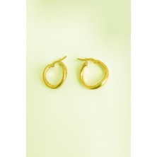 Mistik Silver Dalgalı Gümüş Şarnel Küpe