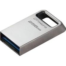 Kingston 256GB Datatraveler Micro DTMC3G2/256GB 200MB/S Metal USB 3.2 Gen 1 USB Flash Bellek