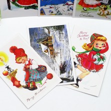 Kartpostal, yılbaşı, kızak  10 set (60 adet)