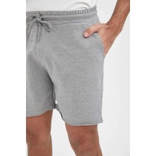 DAXİS Sportwear Company  Erkek Gri Ince Kumaş Penye Şort & Bermuda Yan Cepli