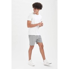 DAXİS Sportwear Company  Erkek Gri Ince Kumaş Penye Şort & Bermuda Yan Cepli