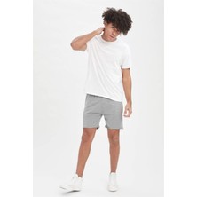 DAXİS Sportwear Company  Erkek Gri Ince Kumaş Penye Şort & Bermuda Yan Cepli