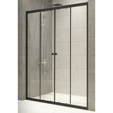 Durul Duşakabin Ön Cephe 4mm Siyah Şeffaf Yükseklik 180 cm - 140 cm