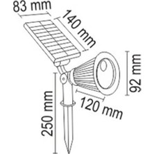 AYT Çözüm 7 W Güneş Enerjili Solar Bahçe Çim Aydınlatması