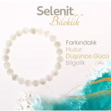 Deniz Doğal Taş Selenit Doğaltaş Bileklik 8 Mm, B1004