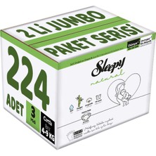 Sleepy Bebek Bezi Natural Beden:3 (4-9 Kg) Midi 224 Adet (2'li Jumbo Paket Serisi) (4 Paket x 56)