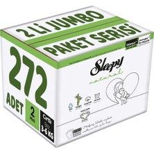 Sleepy Bebek Bezi Natural Beden:2 (3-6 Kg) Mini 272 Adet (2'li Jumbo Paket Serisi) (4 Paket x 68)