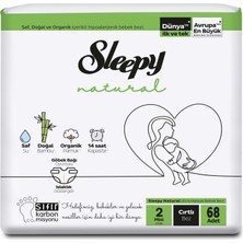 Sleepy Bebek Bezi Natural Beden:2 (3-6 Kg) Mini 272 Adet (2'li Jumbo Paket Serisi) (4 Paket x 68)