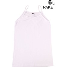 Tutku Ribana Ip Askılı Kadın Atlet 135 6 Lı Paket Beyaz