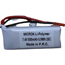 Micron 7.4V 800MAH 25C  Lipo Batarya Pil, Drone, Rc Araba, Oyuncak Tekne , Helikopter Bataryası,  Pili