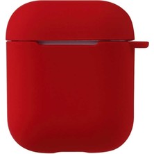Kny Apple Airpods Için Standart Askılı Silikon Kılıf Kırmızı