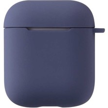 Kny Apple Airpods Için Standart Askılı Silikon Kılıf Lacivert