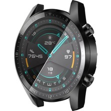 Kny Huawei Gt2 46 mm Için Full Kaplayan Çerçeveli Ekran Koruyucu Gard Kapak Siyah