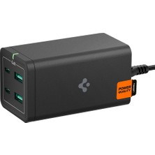 Spigen ArcDock 120W 4 Port USB-C PD 3.0 (Power Delivery) Hızlı Masaüstü Şarj İstasyonu Gallium Nitride (GaN) Macbook ile Uyumlu Hub Black (1.5 Metre AC Kablo) PD2100 - ACH03786
