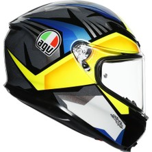 Agv K6 Multi Joan Siyah Mavi Sarı Kapalı Kask *