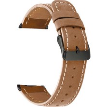 Kny Xiaomi Amazzfit  Pace (22MM) Için Dikişli Suni Deri Kayış-Kordon