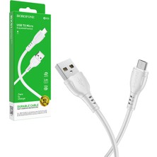 Borofone Şarj Data Kablo USB To Mıcro 1mt Beyaz Borofone Bx-51