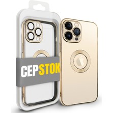 CepStok Apple iPhone 12 Kılıf Şeffaf Kamera Lens Koruyuculu Kenar Renkli Yumuşak Silikon