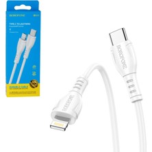 Borofone Şarj Data Kablo Type-C To IPHONE 1mt Beyaz Borofone Bx-51
