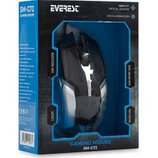 Everest SM-G72 USB Siyah/gümüş Işıklandırmalı Oyuncu Mouse