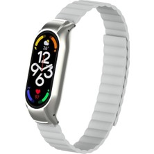 AktarMobile Mi Band 7 Uyumlu Magnetik Silikon Kordon & Kasa Koruma 2 In 1 Çift Renkli Mıknatıslı Premium Kayış