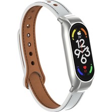 AktarMobile Mi Band 7 Uyumlu Deri Kordon & Kasa Koruma 2 In 1 Premium Şık Tasasrım Kayış