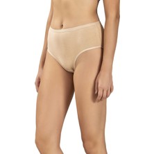 Jiber Kadın Ten Rengi 12'li Pamuklu Likralı Yüksek Bel Külot 652