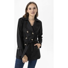 Şimal Kadın Düğme Kapamalı Kuşaklı Trenckot