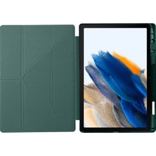 Kny Samsung Galaxy Tab A8 10.5 Inç X200 Kılıf Arkası Silikon Standlı Kapaklı Kalemlikli Tri Folding